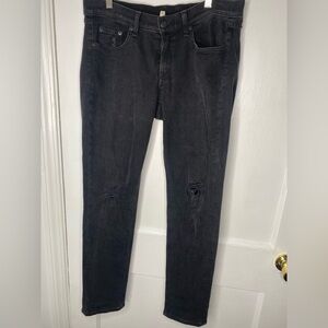 RAG & BONE Boyfriend Distressed Black Denim Jeans